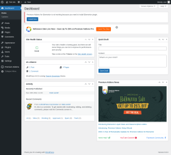 Page screenshot: Dashboard ‹ Test site — WordPress