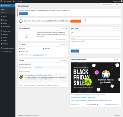 Page screenshot: Dashboard ‹ Test site — WordPress