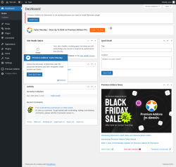 Page screenshot: Dashboard ‹ Test site — WordPress