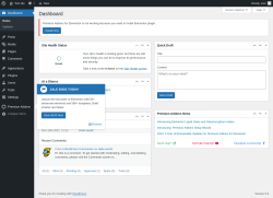 Page screenshot: Dashboard &lsaquo; Test site &mdash; WordPress