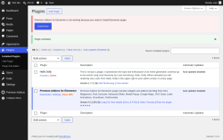 Page screenshot: Plugins &lsaquo; Test site &mdash; WordPress