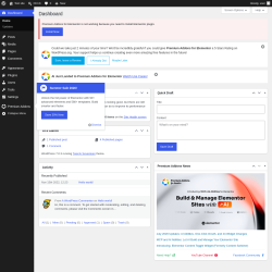 Page screenshot: Dashboard &lsaquo; Test site &mdash; WordPress