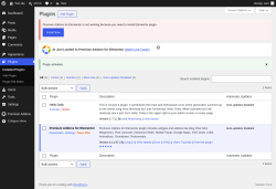 Page screenshot: Plugins &lsaquo; Test site &mdash; WordPress
