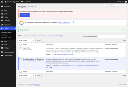 Page screenshot: Plugins &lsaquo; Test site &mdash; WordPress