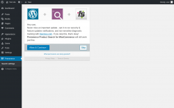 Page screenshot: Search settings &lsaquo; Test site &mdash; WordPress