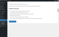 Page screenshot: Premmerce &rarr; Affiliation