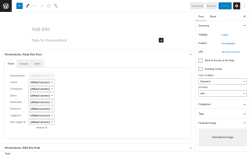 Page screenshot: Add New Post &lsaquo; Test site &mdash; WordPress