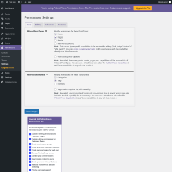 Page screenshot: Permissions &rarr; Settings