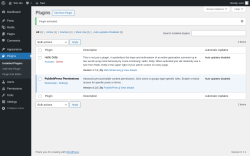 Page screenshot: Plugins &lsaquo; Test site &mdash; WordPress