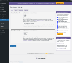 Page screenshot: Permissions &rarr; Settings