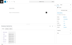 Page screenshot: Add New Post &lsaquo; Test site &mdash; WordPress
