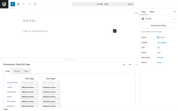 Page screenshot: Add New Page &lsaquo; Test site &mdash; WordPress