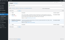 Page screenshot: Plugins &lsaquo; Test site &mdash; WordPress