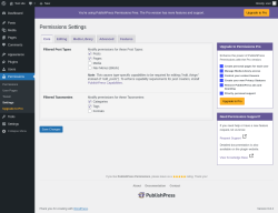 Page screenshot: Permissions &rarr; Settings