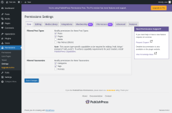 Page screenshot: Permissions &rarr; Settings