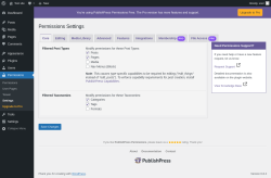 Page screenshot: Permissions &rarr; Settings