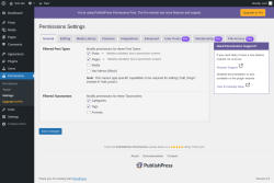 Page screenshot: Permissions &rarr; Settings