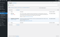 Page screenshot: Plugins &lsaquo; Test site &mdash; WordPress