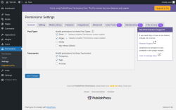 Page screenshot: Permissions &rarr; Settings