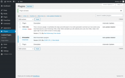 Page screenshot: Plugins &lsaquo; Test site &mdash; WordPress