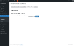 Page screenshot: Subscribed Feeds → Add Feeds → OPML as Feed