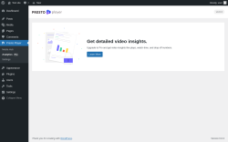 Page screenshot: Presto Player → Analytics 