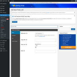 Page screenshot: Pretty Links &rarr; Add New Post