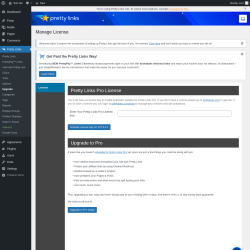 Page screenshot: Pretty Links  → Upgrade