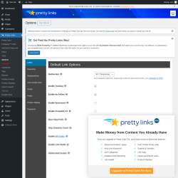 Page screenshot: Pretty Links  &rarr; Options