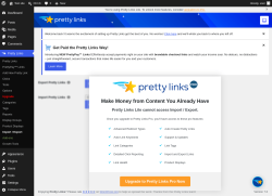 Page screenshot: Pretty Links  &rarr; Import / Export