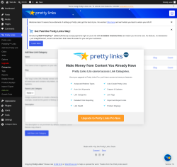 Page screenshot: Pretty Links  &rarr; Categories