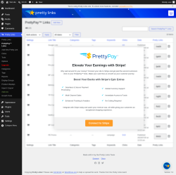 Page screenshot: Pretty Links  &rarr; PrettyPay&trade; Links