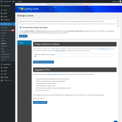 Page screenshot: Pretty Links &rarr; Upgrade