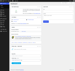 Page screenshot: Dashboard &lsaquo; Test site &mdash; WordPress