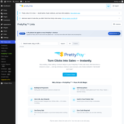 Page screenshot: Pretty Links  &rarr; PrettyPay&trade; Links