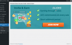 Page screenshot: Prevent Direct Access → Invite & Earn