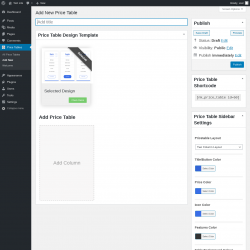 Page screenshot: Price Tables &rarr; Add New