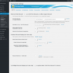 Page screenshot: Pricing Deals Rules → Pricing Deal Settings