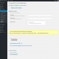 Page screenshot: Pricing Deals Rules → Register Pro License
