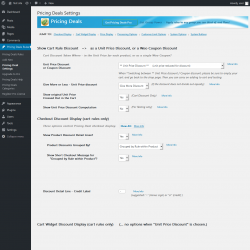 Page screenshot: Pricing Deals Rules → Pricing Deal Settings