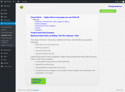 Page screenshot: Pricing Deals Rules → Upgrade to Pro