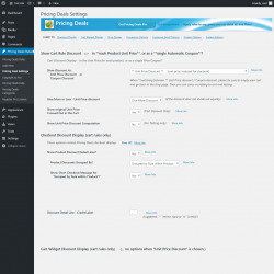 Page screenshot: Pricing Deals Rules → Pricing Deal Settings
