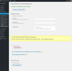 Page screenshot: Pricing Deals Rules → Register Pro License