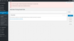 Page screenshot: Pricing Deals Rules → Add New