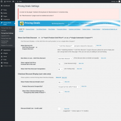 Page screenshot: Pricing Deals Rules → Pricing Deal Settings