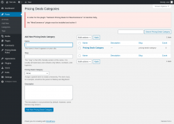 Page screenshot: Pricing Deals Rules → Pricing Deals Categories