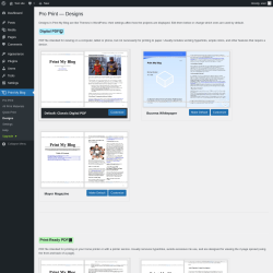 Page screenshot: Print My Blog → Designs