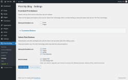 Page screenshot: Print My Blog → Settings