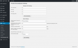 Page screenshot: Settings &rarr; Personalization API