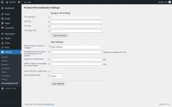 Page screenshot: Settings &rarr; Personalization API